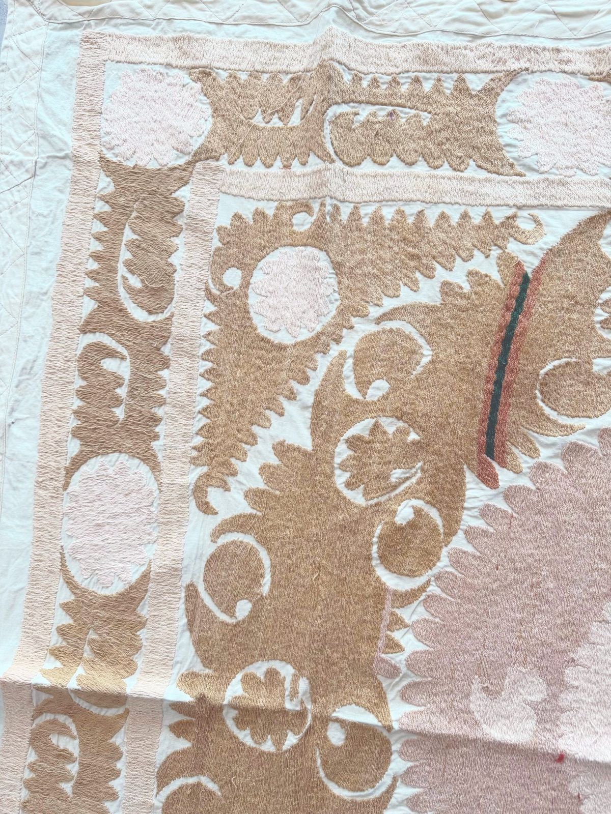 Uzbek Suzani Tablecloth   Handmade Textile 132 X 146 Cm photo vintage