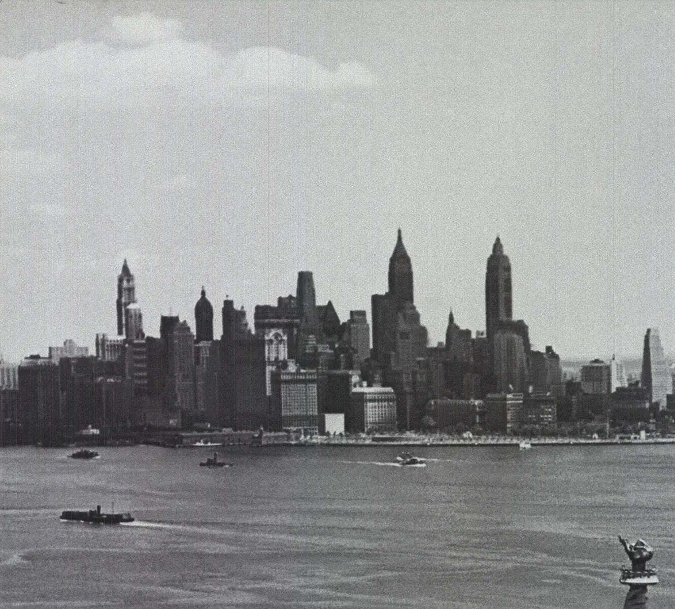 Liberty View New York City Monochrome Offset Lithograph Poster Print photo Art