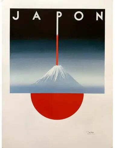 Affiche Razzia Japon, signée à la main, Mont Fuji