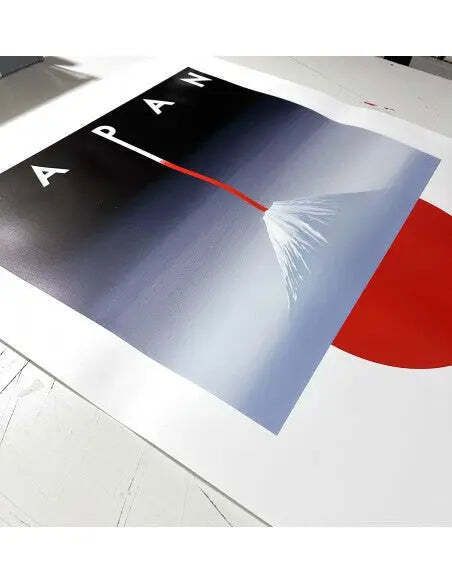 Affiche Razzia Japon, signée à la main, Mont Fuji photo furniture