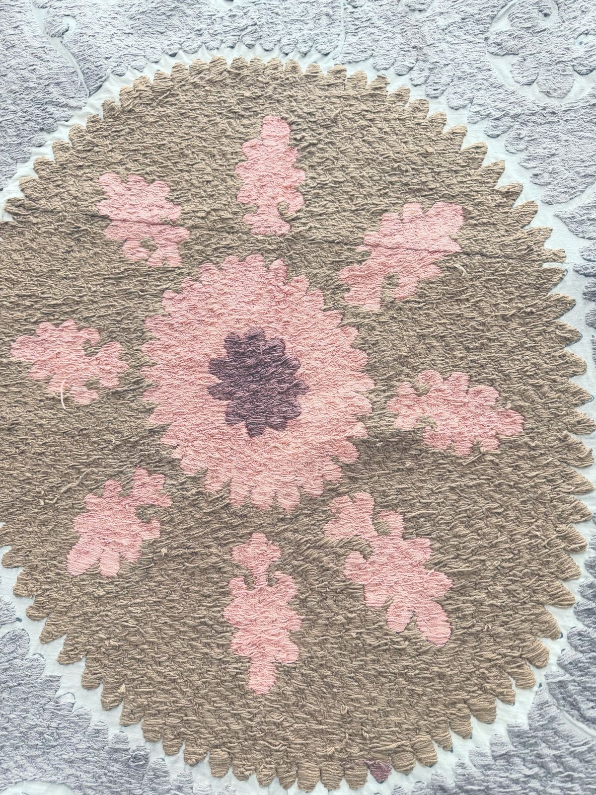 Samarkand Suzani Tafelkleed, Boho Textiel 126 x 140 cm photo 252.0
