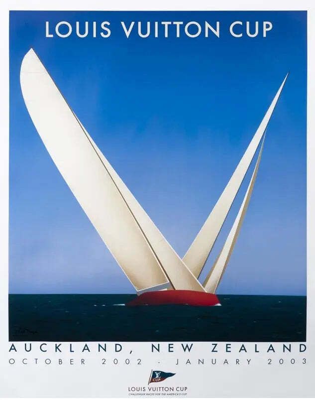 Affiche Razzia Louis Vuitton Cup 2003 Auckland, signée à la main