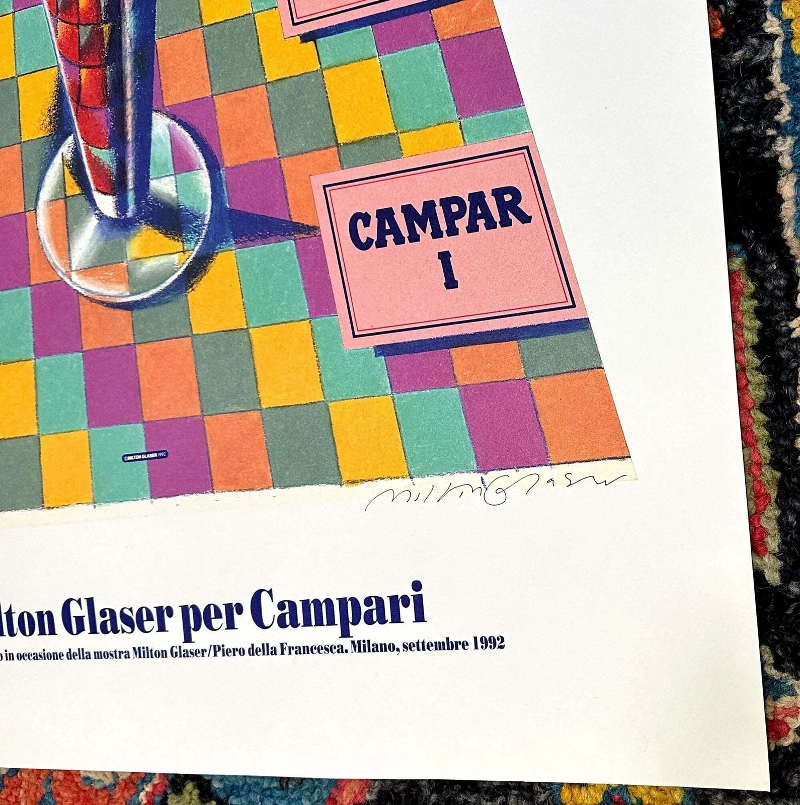 Milton Glaser Signed Campari 1992 Original Serigraph Arches Paper Poster photo 2282.0