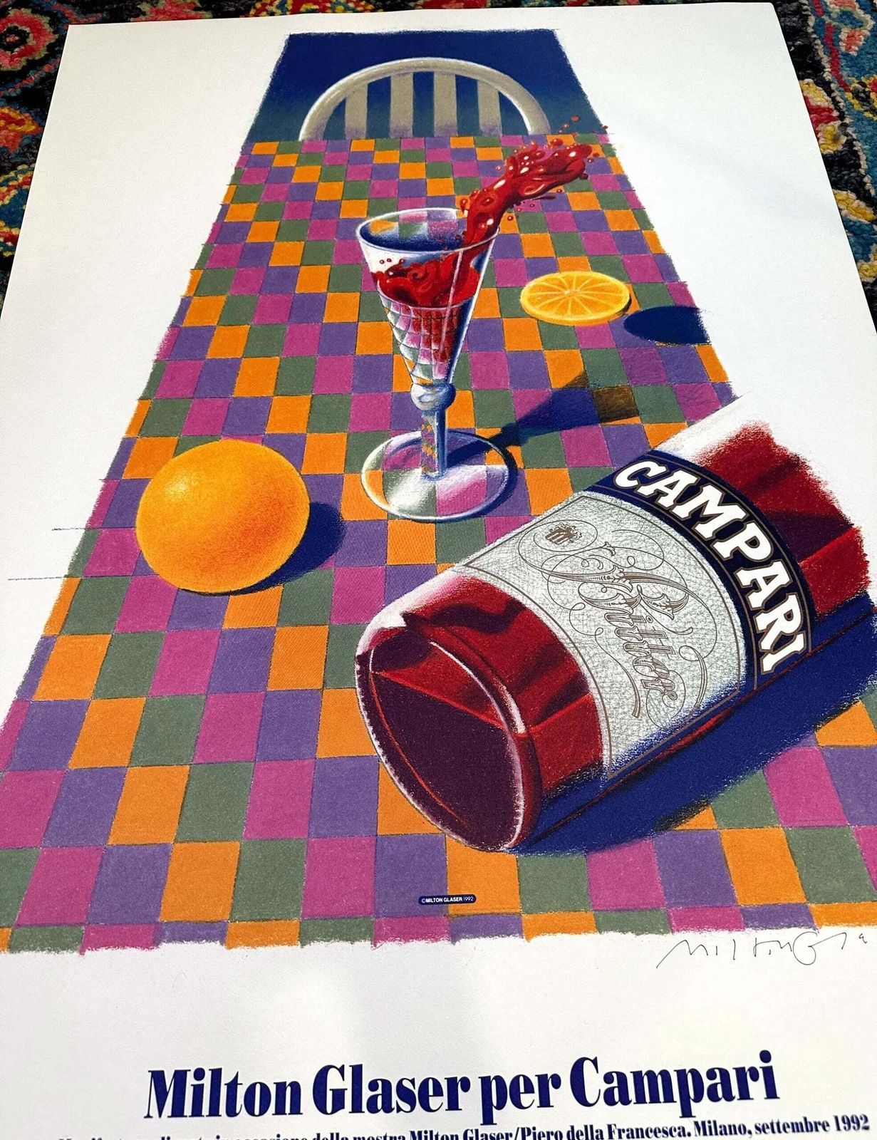 Milton Glaser Gesigneerde Campari Lithografie Kunstposter 1992 photo Kunst