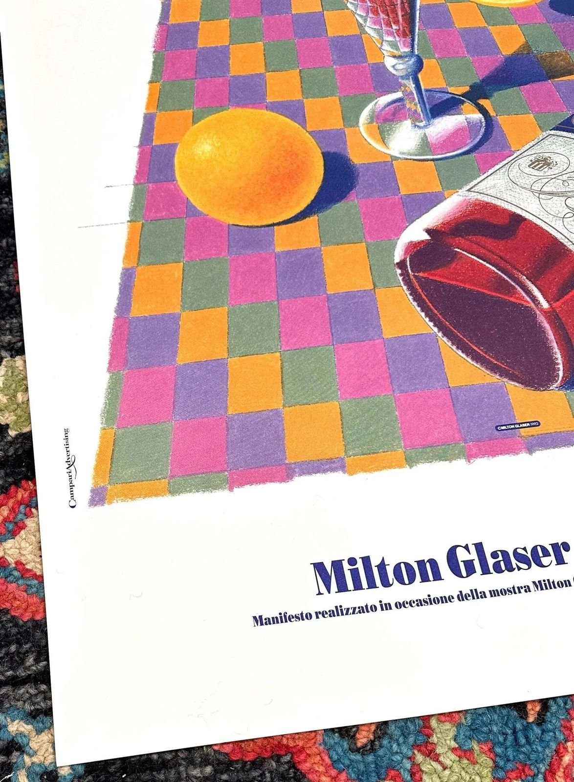 Affiche lithographique Campari signée par Milton Glaser, 1992 photo 2478.0