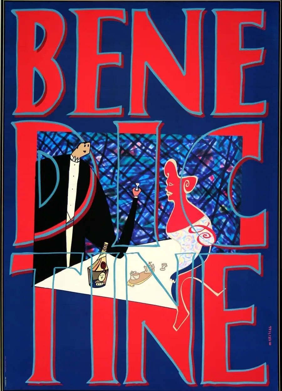 Benedictine Liqueur Javier Mariscal Franse Serigrafie Poster 1990