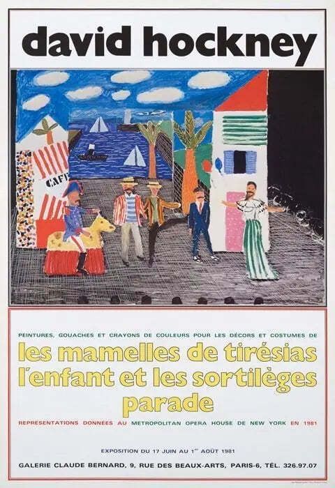 David Hockney Les Mamelles de Tiresias 1981, lithographie offset