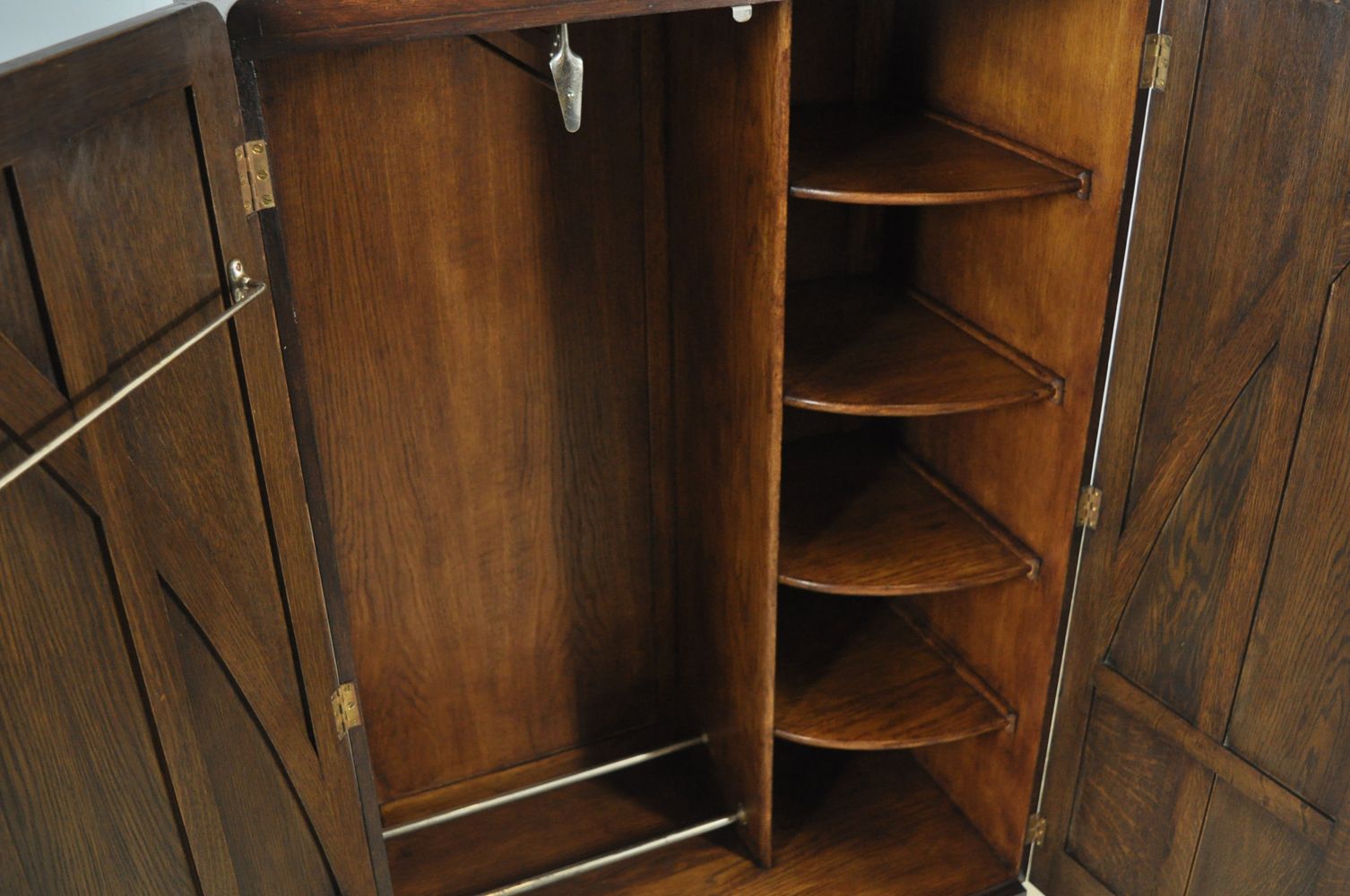 photo for sale Unique Wooden 1930s Wardrobe, Art Nouveau Style.
