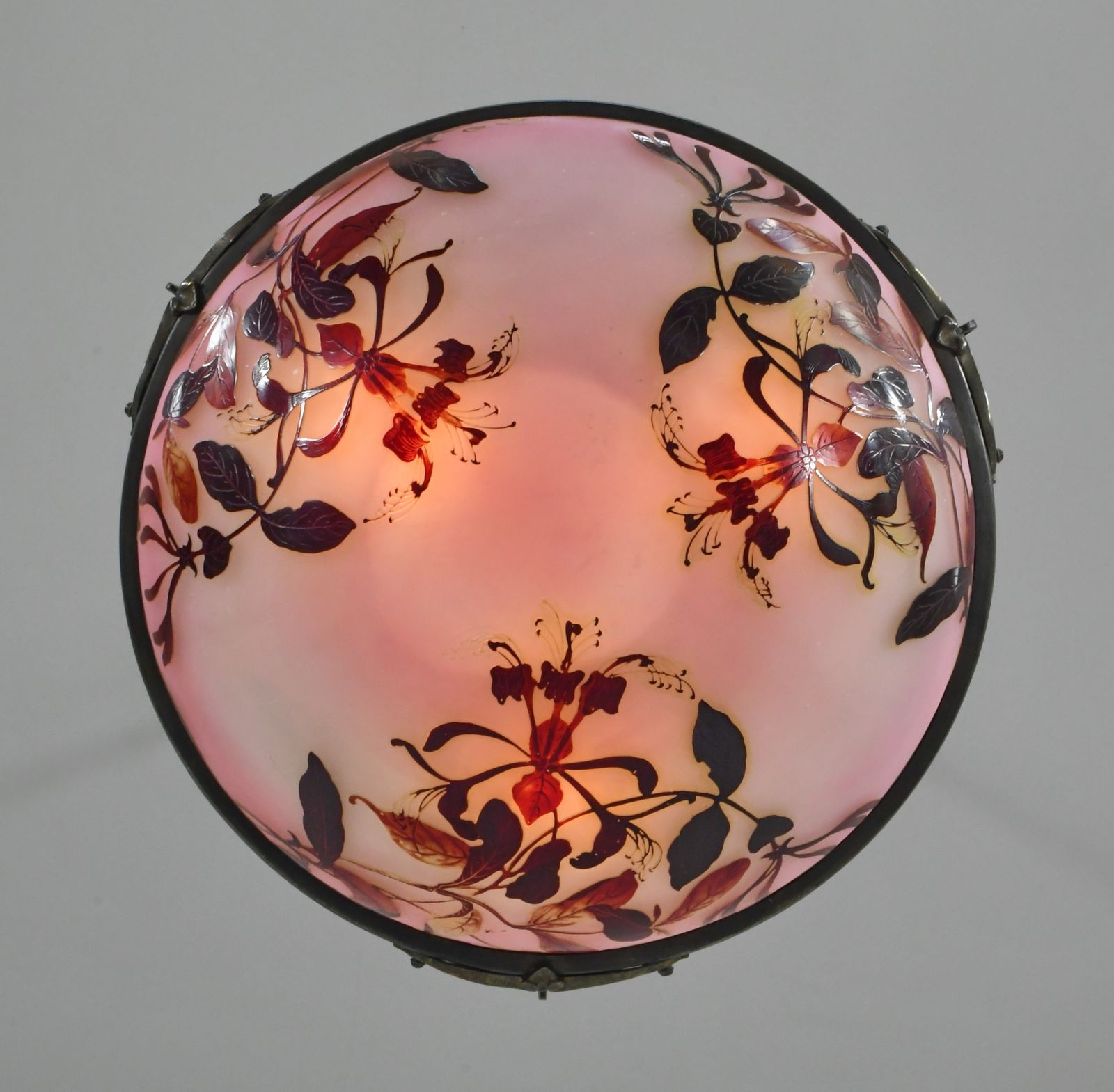 Verlichting Franse art deco cameo hanglamp van Gallé, jaren 1920, Frankrijk photo