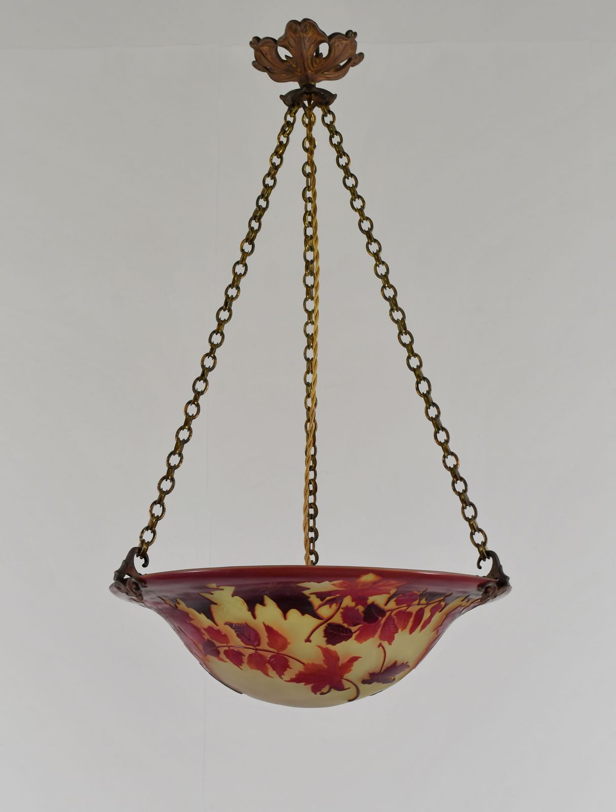 Franse art deco cameo hanglamp van Gallé, jaren 1920, Frankrijk photo 6500.0