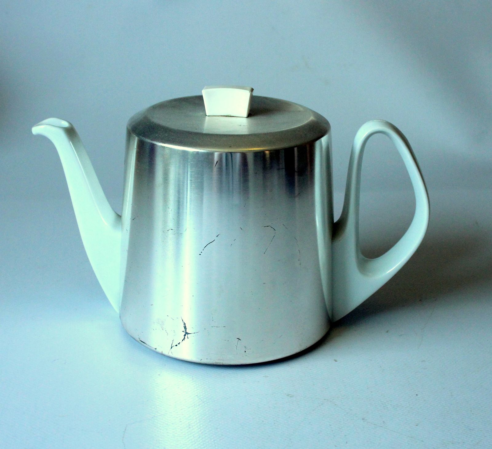 1930s Antique Porcelain Teapot By Bauscher/Weiden With Metal Isolated Warming Hood photo furniture