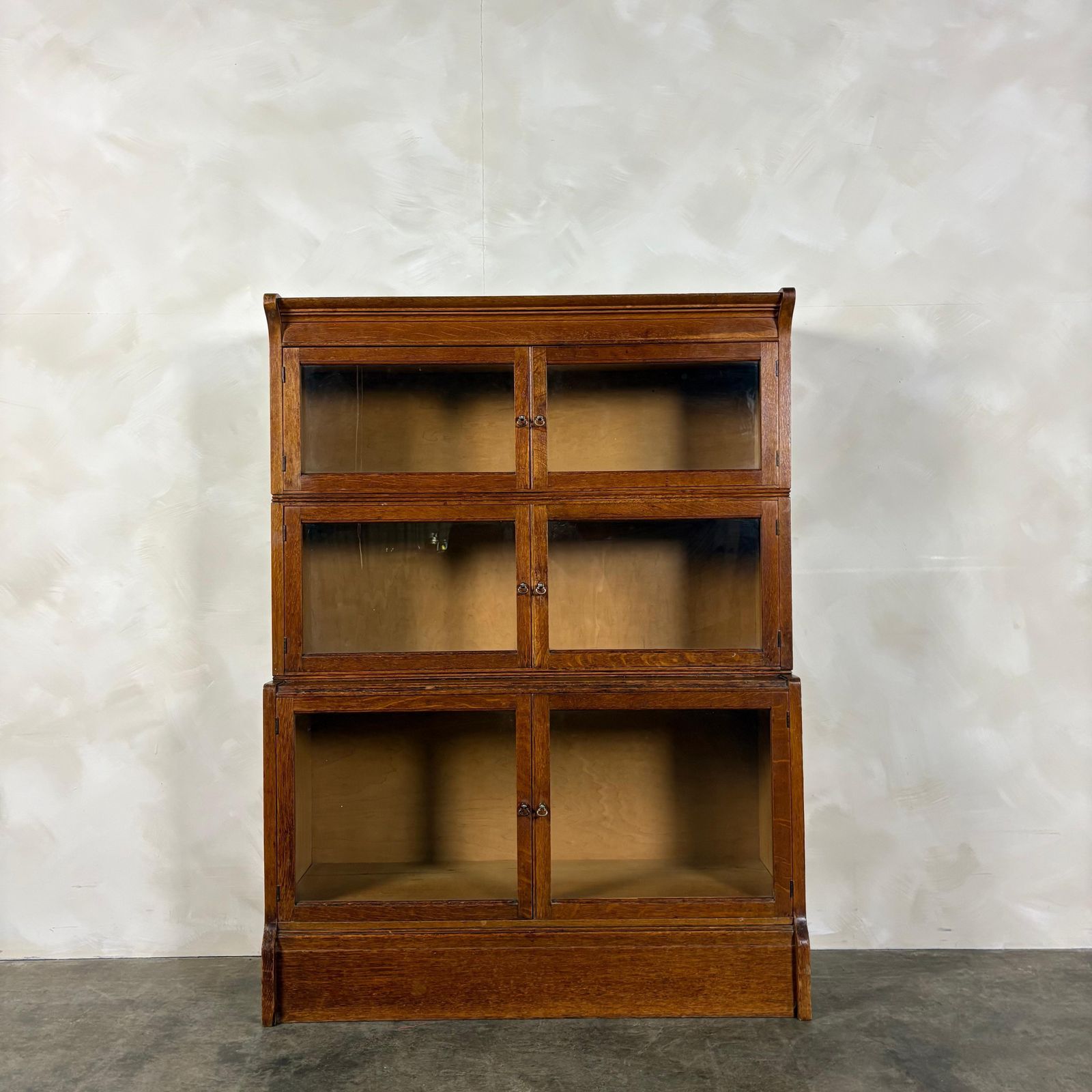 English Oak Glass Sectional Barrister Fronted Tall Cabinet/Bookcase Globe Wernicke Style Mid Century Retro Mcm photo 695.0