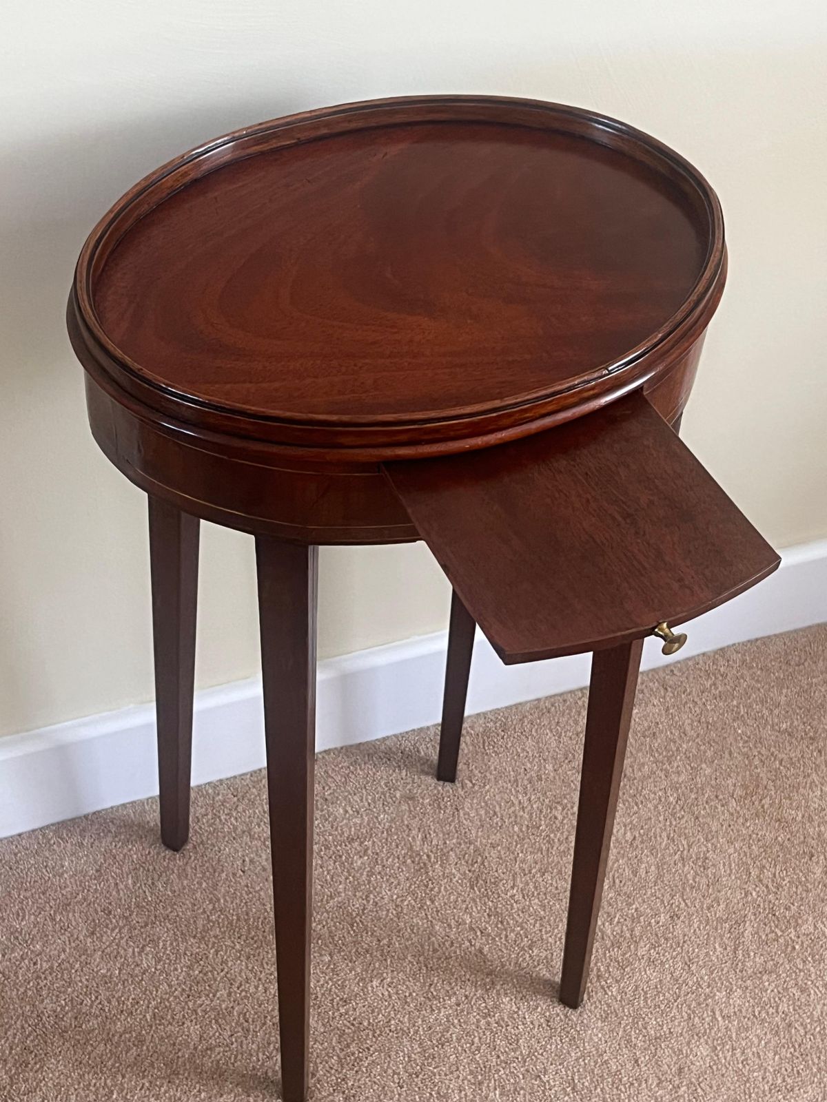 George III Sheraton Period Walnut Candle Stand With Gallery, English Circa 1775 photo Furniture