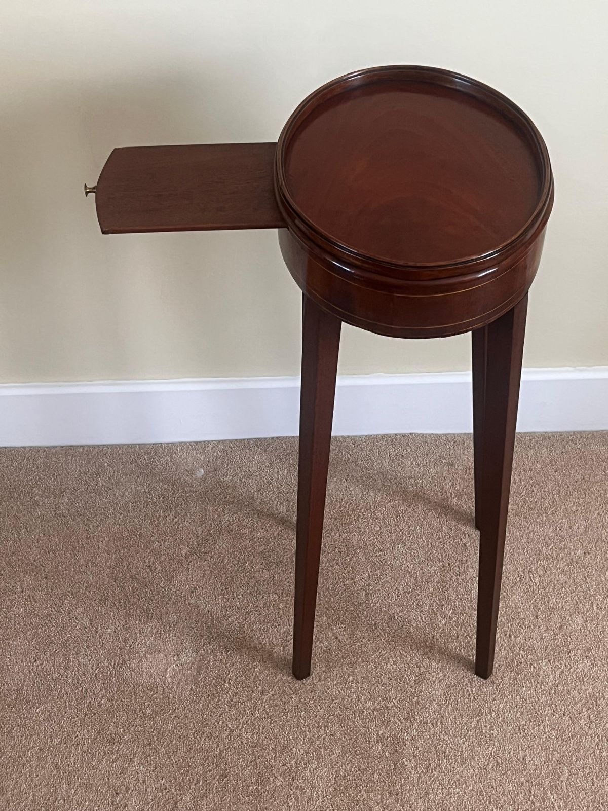 George III Sheraton Period Walnut Candle Stand With Gallery, English Circa 1775 photo vintage