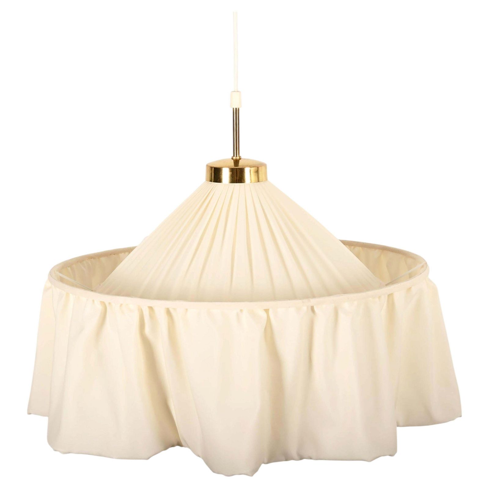Zeldzame Josef Frank crèmekleurige zijden hanglamp, ca. jaren 1950