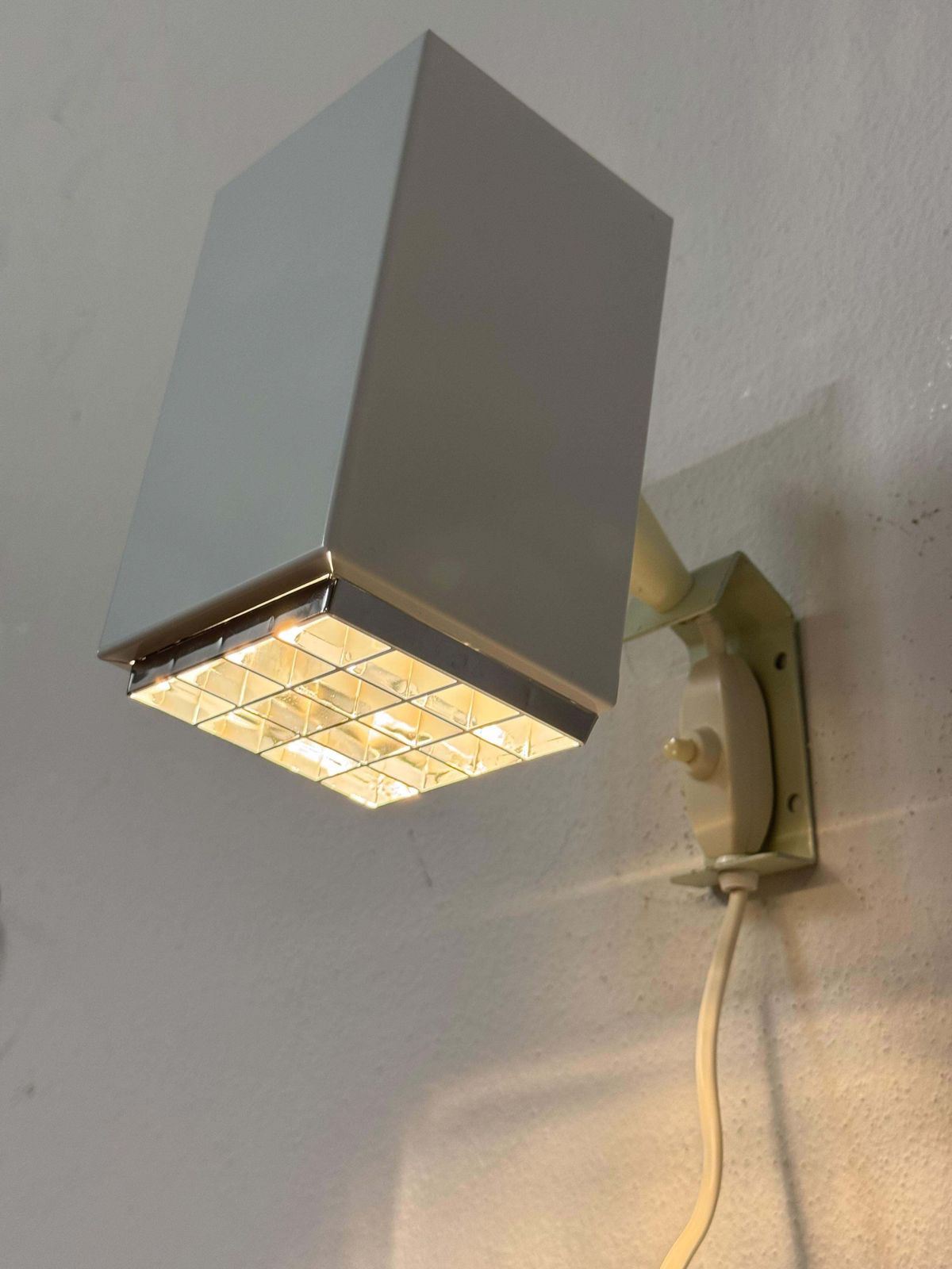 photo for sale A Pair Of White Hans Agne Jakobsson Wall Lamp "Kuben" Elidus Model 7078