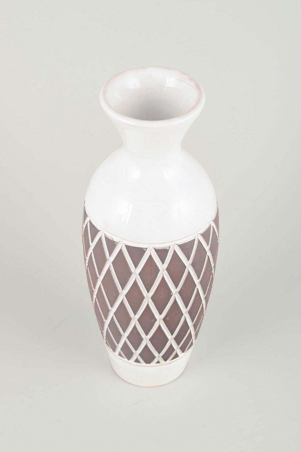 Gabriel, Sweden. Hoge vaas in geglazuurd aardewerk met Caro-patroon. Jaren 1960/70 photo furniture