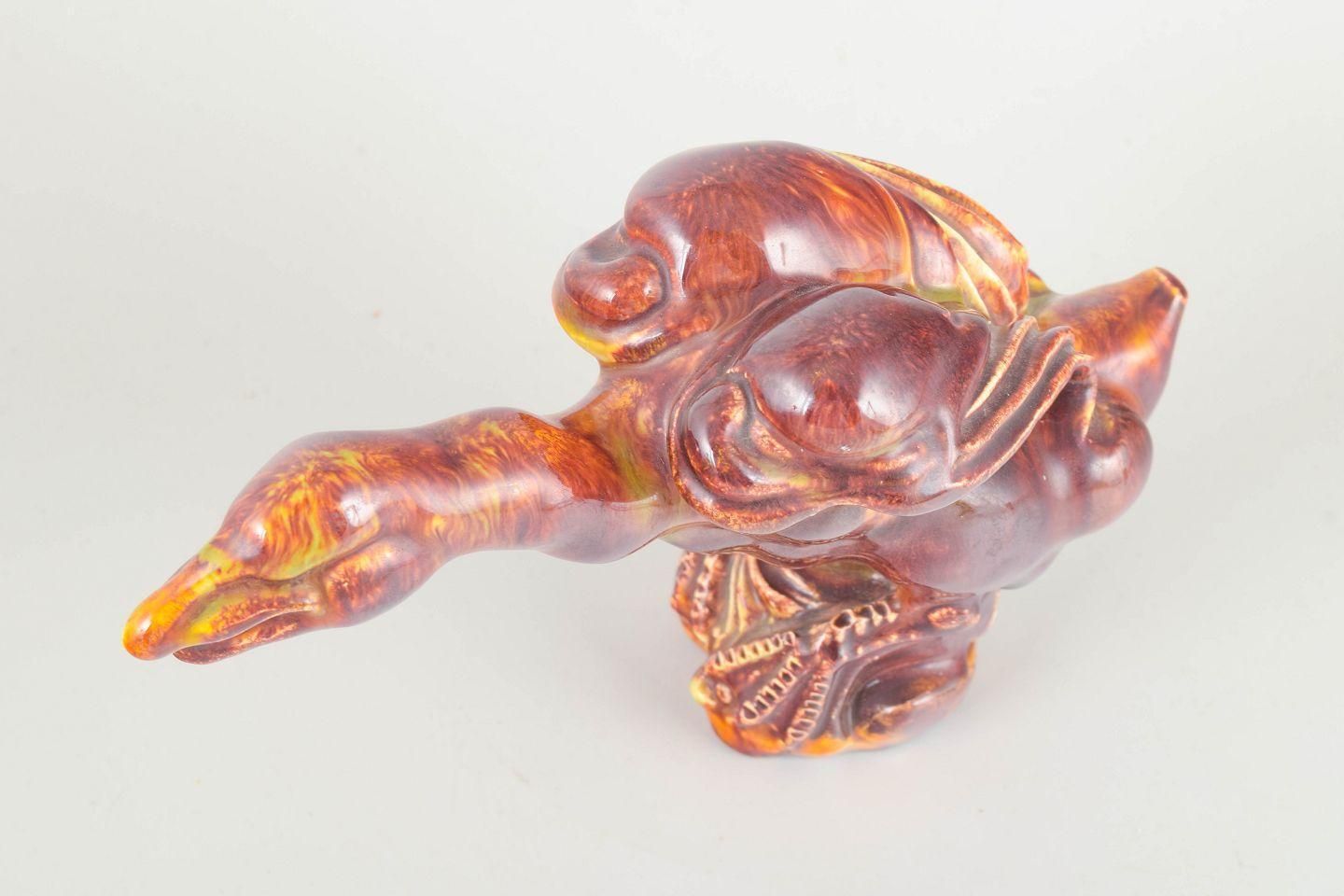 European Studio Potter. Bird Figurine In Glazed Stoneware. Late 20th C. photo furniture