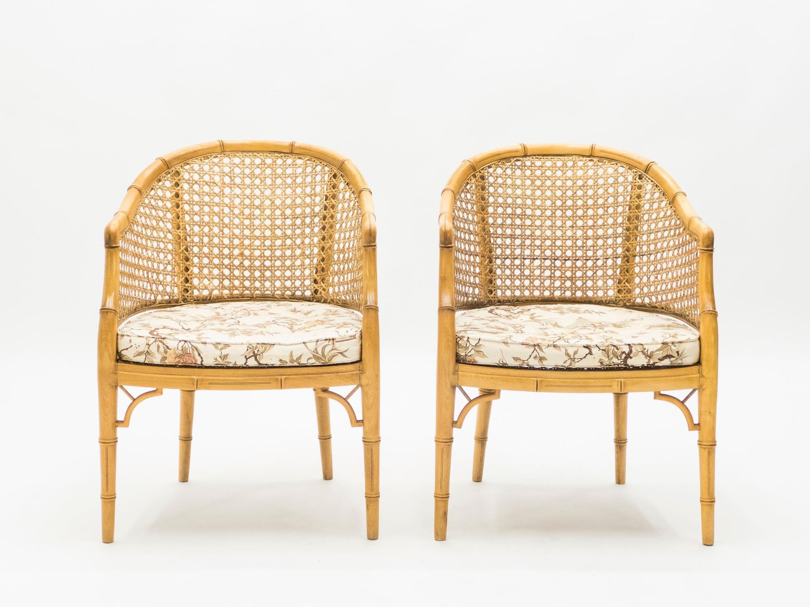 Fauteuils Mid-Century Modern Riviera française en bambou et cannage, années 1960 photo 4157.0