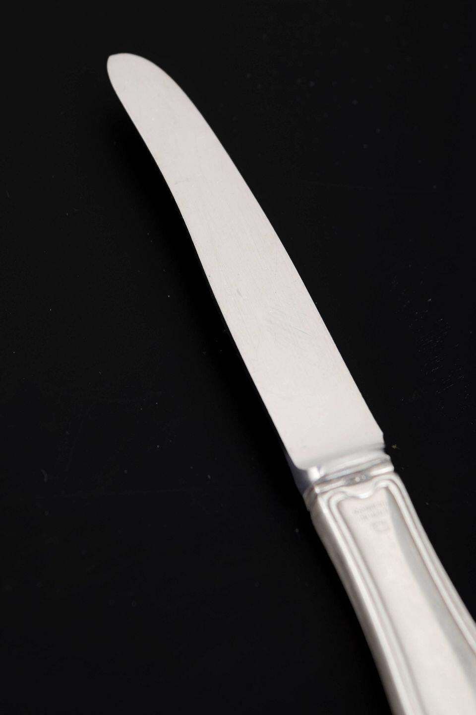 Couteau de voyage Georg Jensen « Old Danish » en acier inoxydable et argent sterling. photo furniture