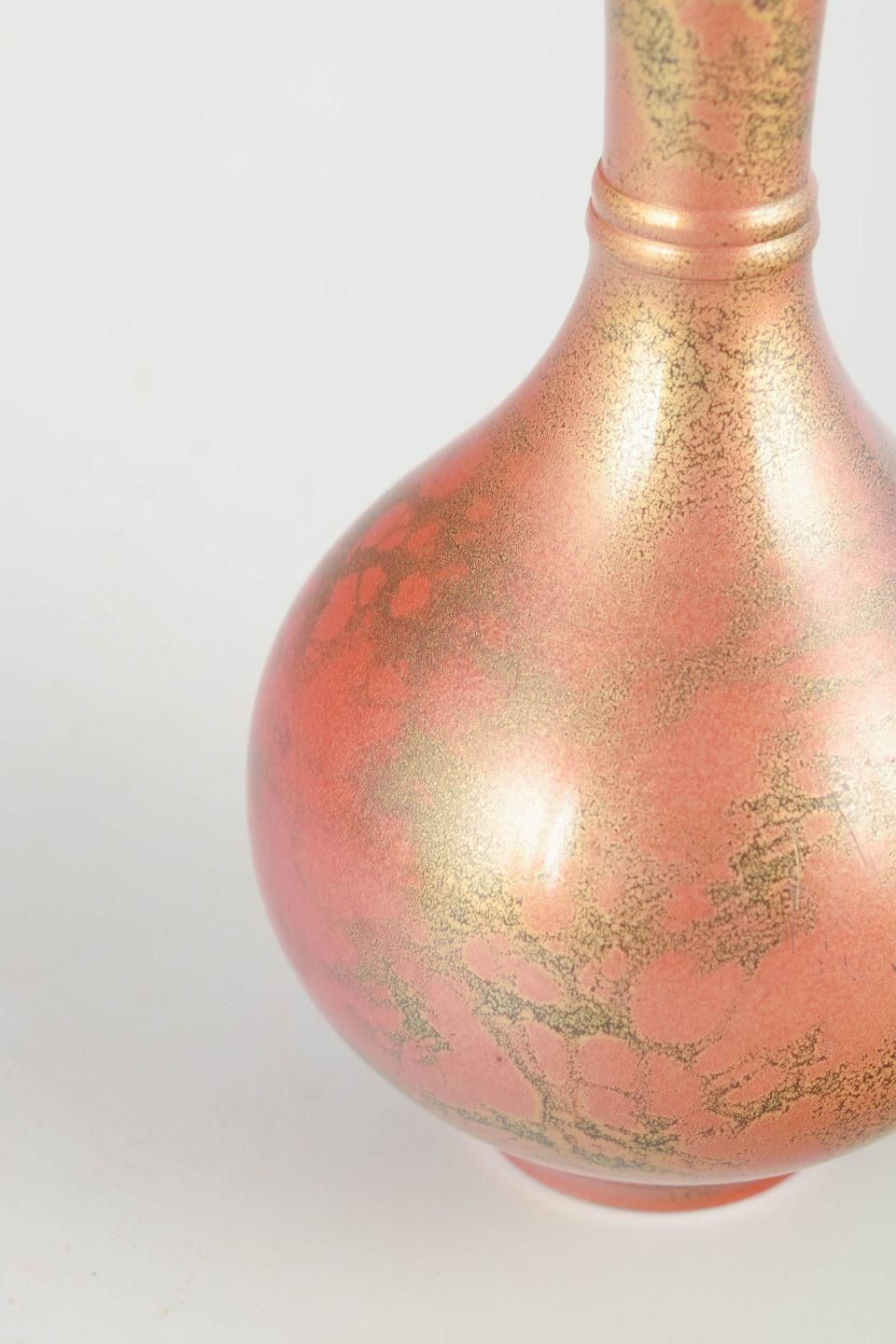 Vase en métal allongé, patine Murashido traditionnelle. Japon, années 1920/1930 photo for sale