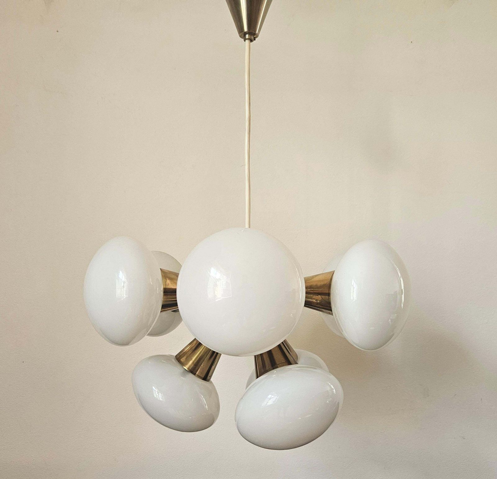 Rare Midcentury Chandelier Sputnik, Kamenicky Senov, 1970s photo vinterior