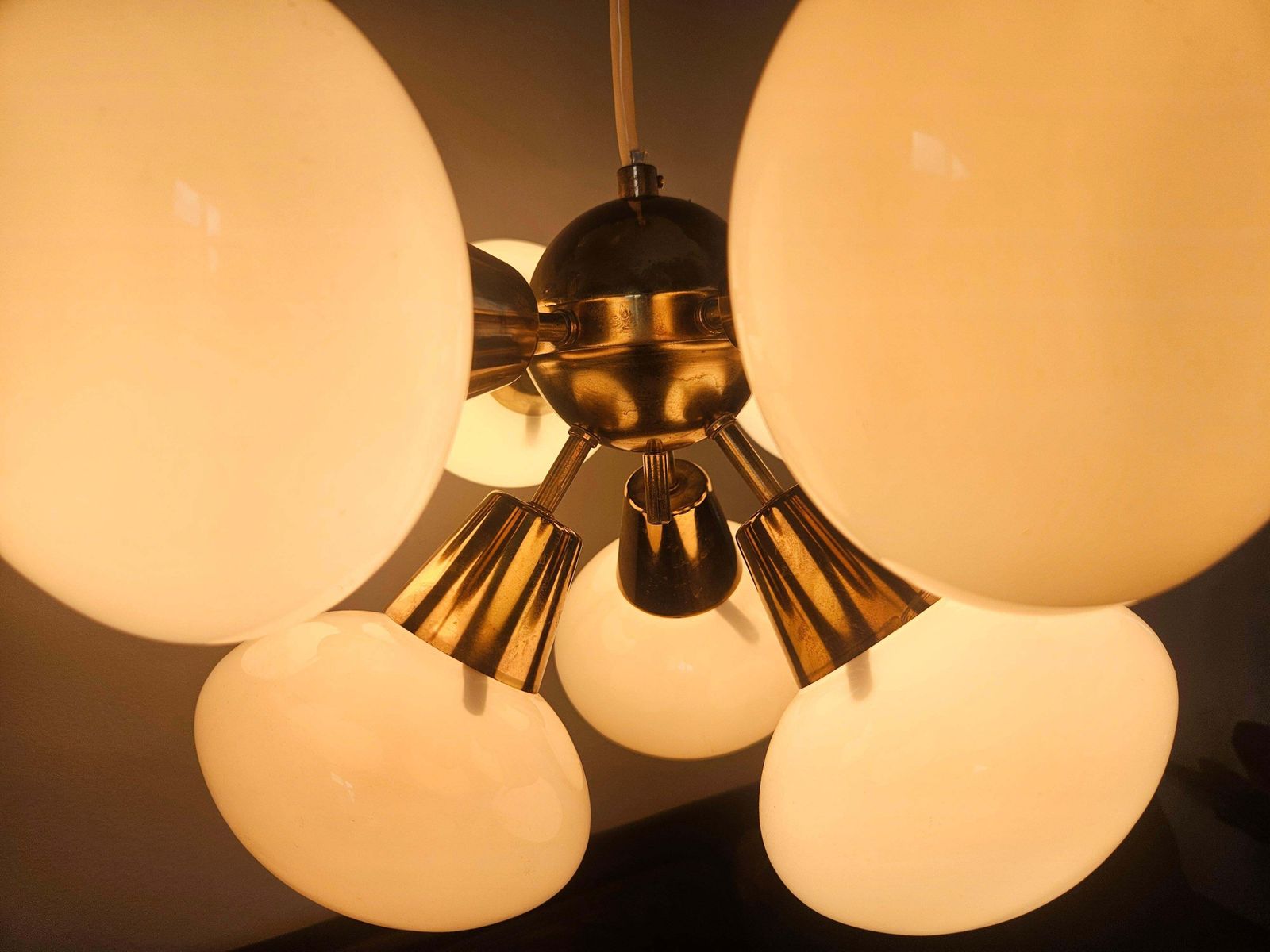 photo vintage Rare Midcentury Chandelier Sputnik, Kamenicky Senov, 1970s
