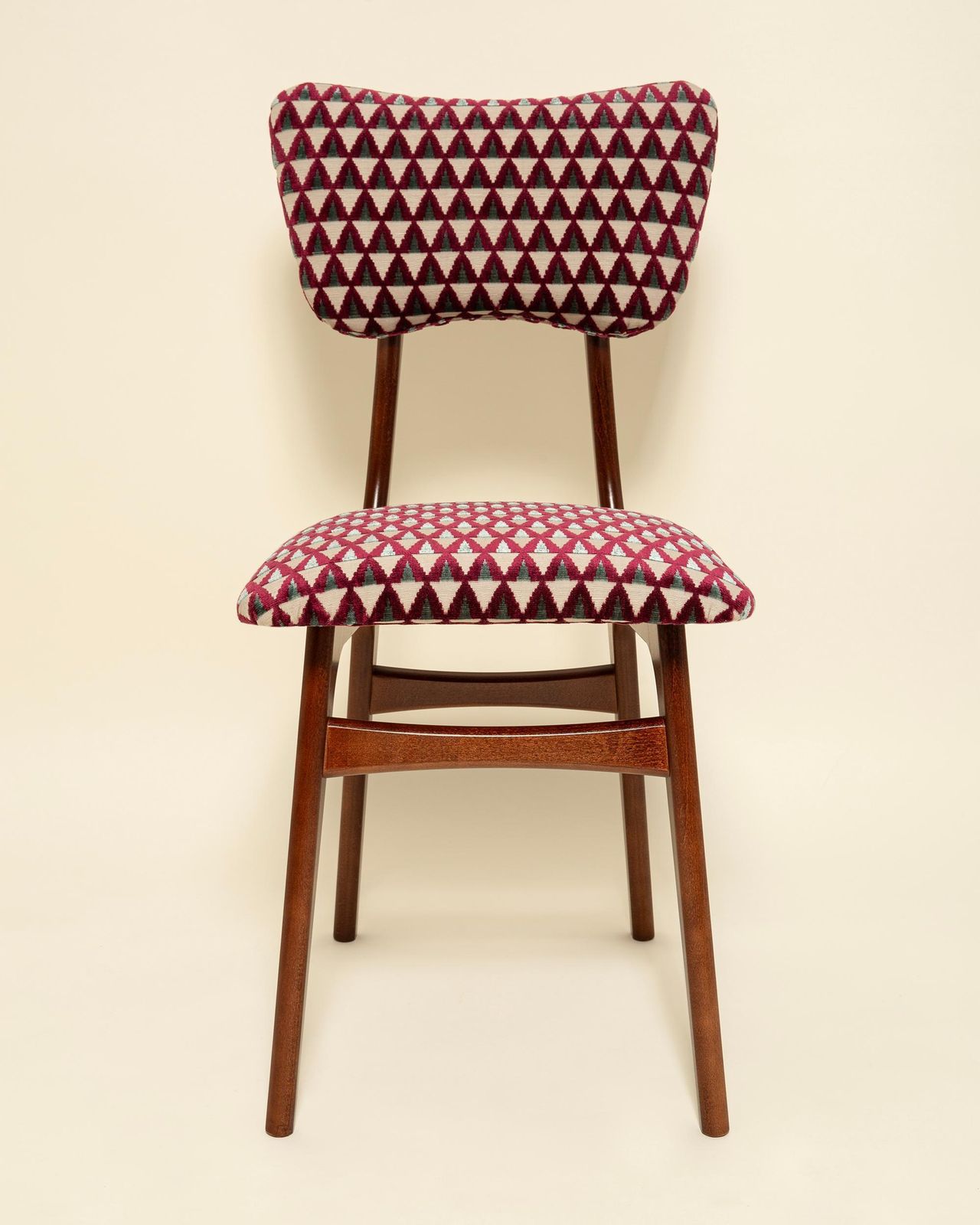 Set Of Six Butterfly Chairs, Burgundy Velvet Amuleto, Dedar, Walnut Wood, 1960 photo buy