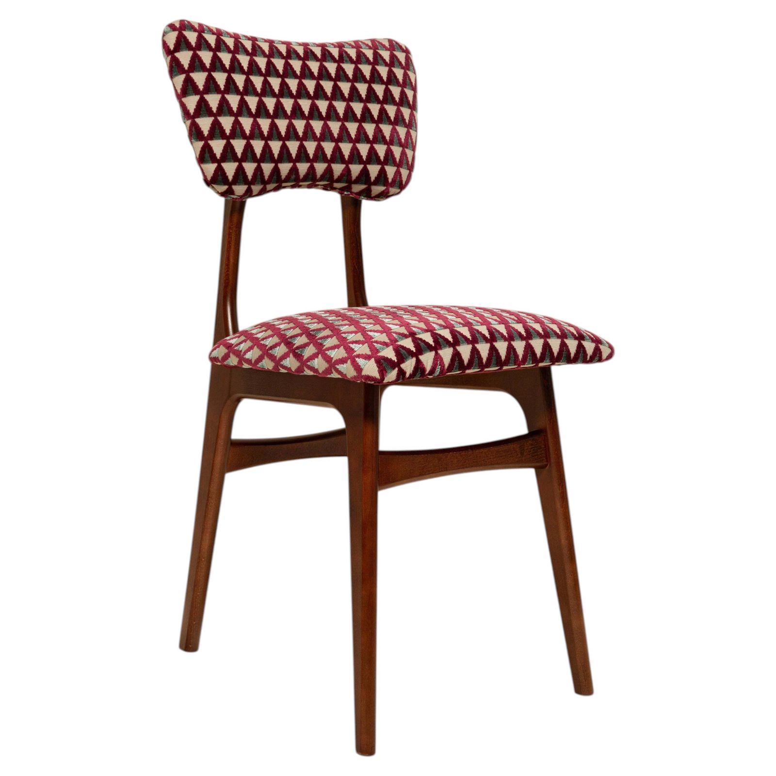Mid Century Butterfly Chair, Burgundy Velvet Amuleto By Dedar, Walnut Wood, 1960