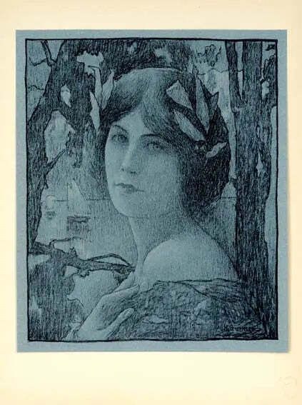 Original 1897 Nuit Douce Art Nouveau Stone Lithograph By Guinier