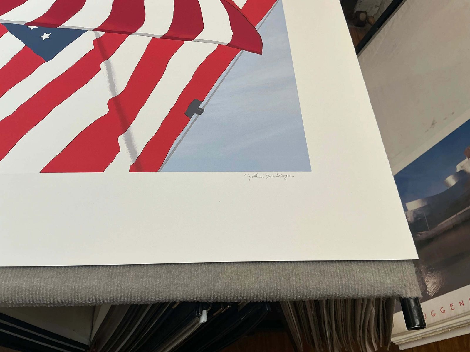 4237.0 Sérigraphie Gretchen Dow Simpson, Flags, 1991, édition limitée signée photo