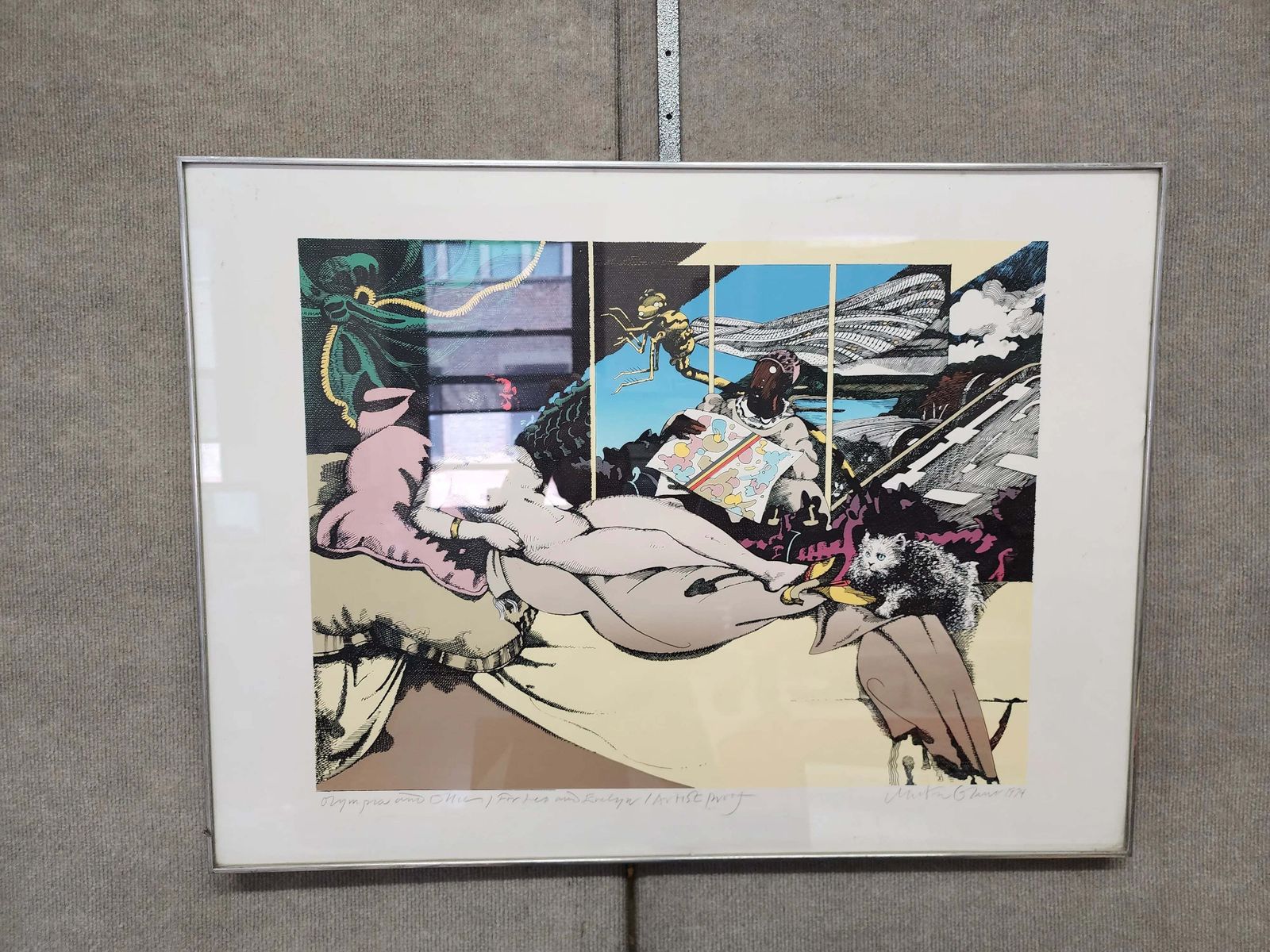 Milton Glaser Olympia And Ollie 1974 Gesigneerde Artist Proof Lithografie photo vinterior