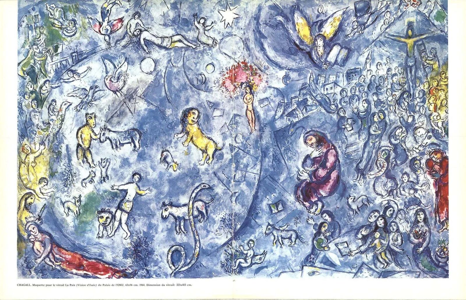 Marc Chagall Maquette Pour Le Vitrail La Paix Lithograph Print