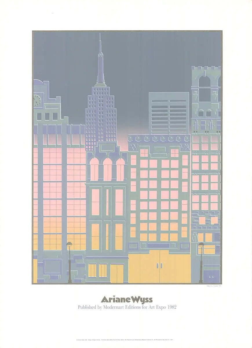 Sérigraphie Ariane Wyss Facades Of New York City, 1982