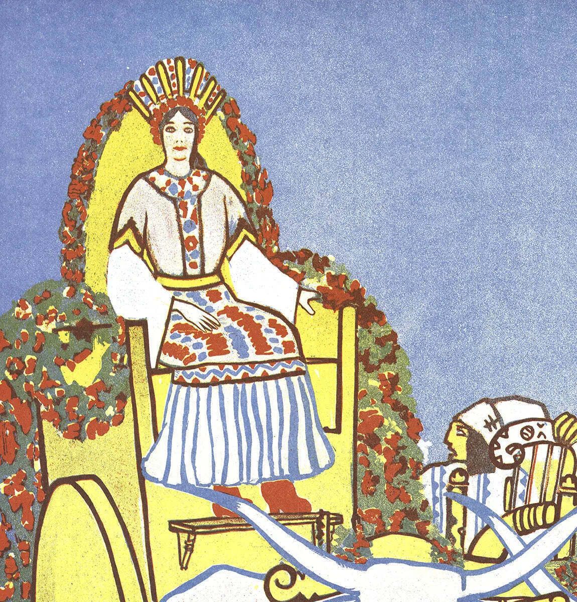 Affiche lithographique d'exposition Art Nouveau hongrois, Nordjyllands Kunstmuseum, 1975 photo for sale