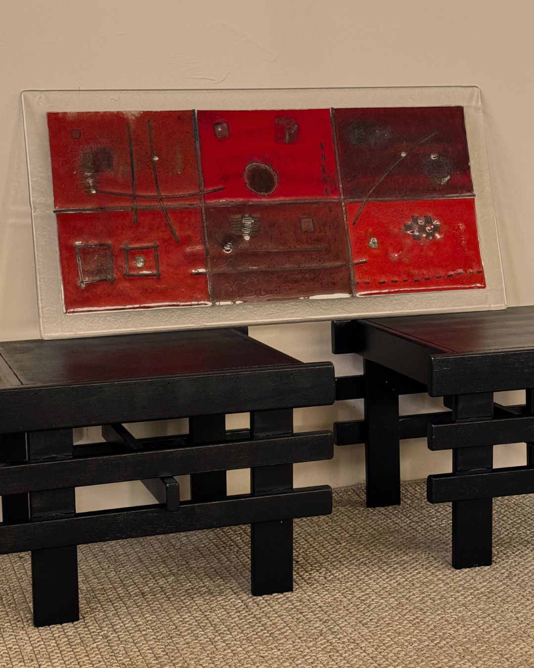 Pair Japanese Style Handmade Side Tables photo Furniture