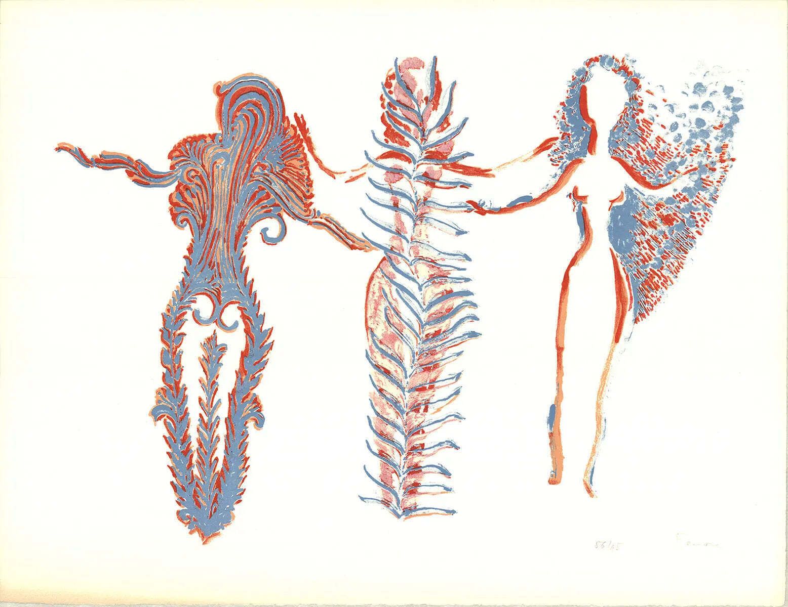 Lithographie Apel-Les Fenosa signée Tres Dones, édition limitée, 1975