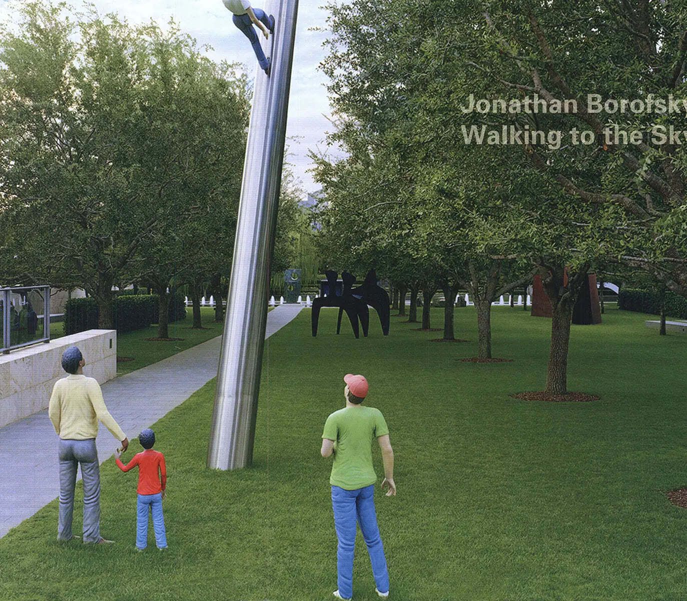 Jonathan Borofsky Walking To The Sky 1990 Nasher Sculpture Center Poster photo furniture