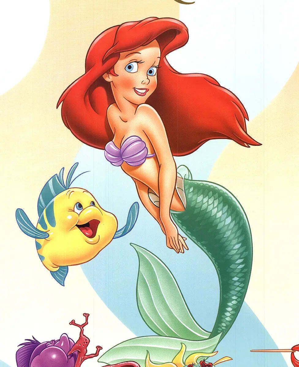 Walt Disney The Little Mermaid Offset Lithograph Animation Movie Poster Art photo for sale
