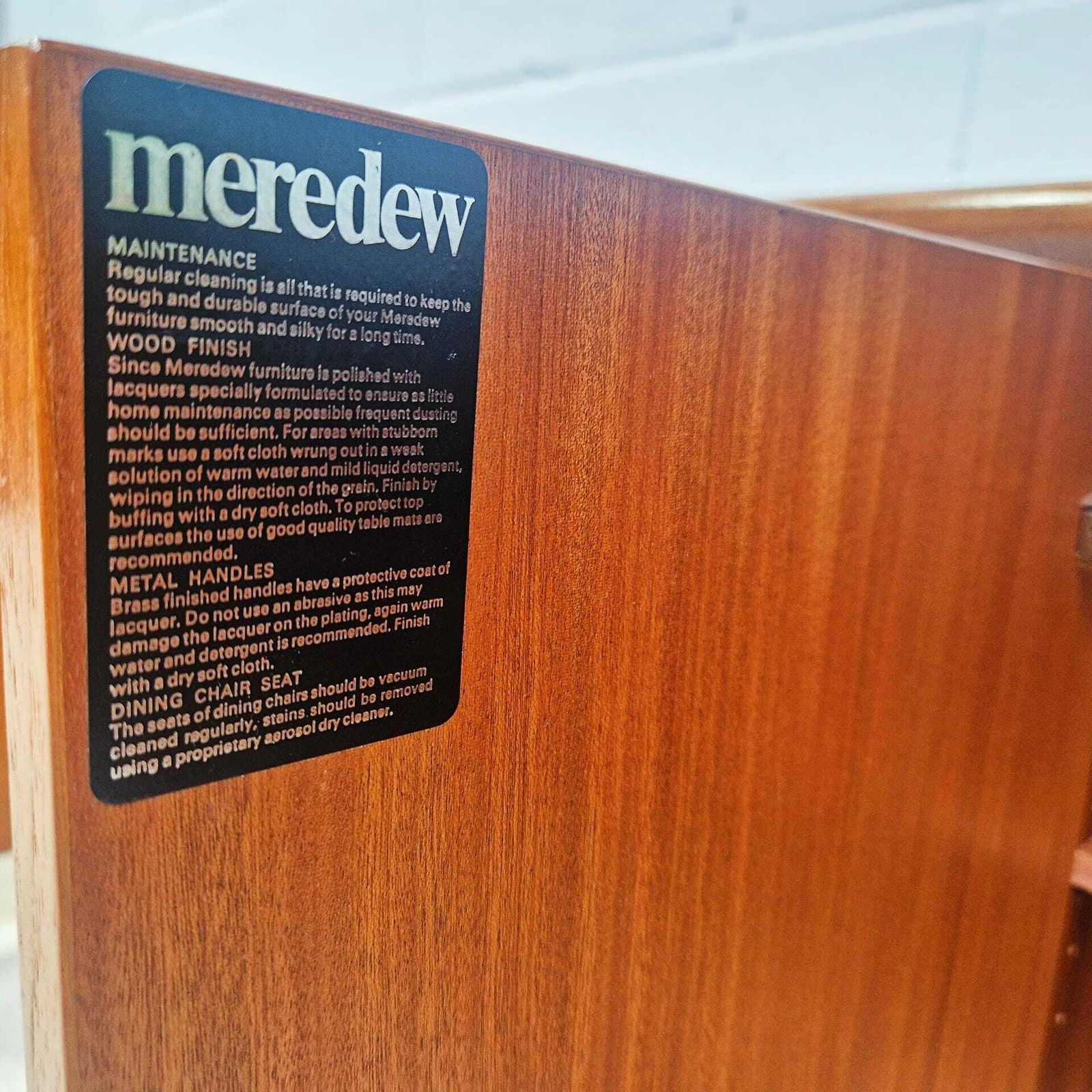 625.0 Meredew Vintage Mid Century Danish Design Medium Teak Long Sideboard Buffet Credenza Pg225 photo