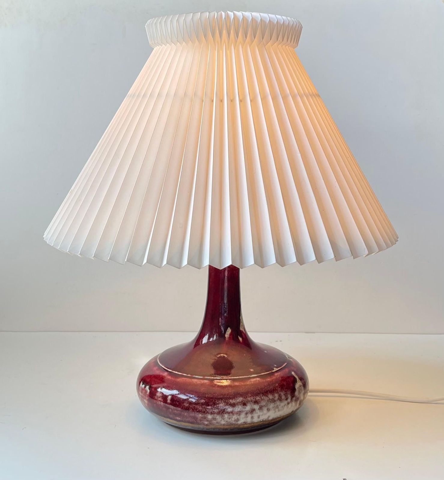 Mid Century Oxblood Glazed Stoneware Table Lamp By Desiree & Le Klint, 1960s photo 809.0