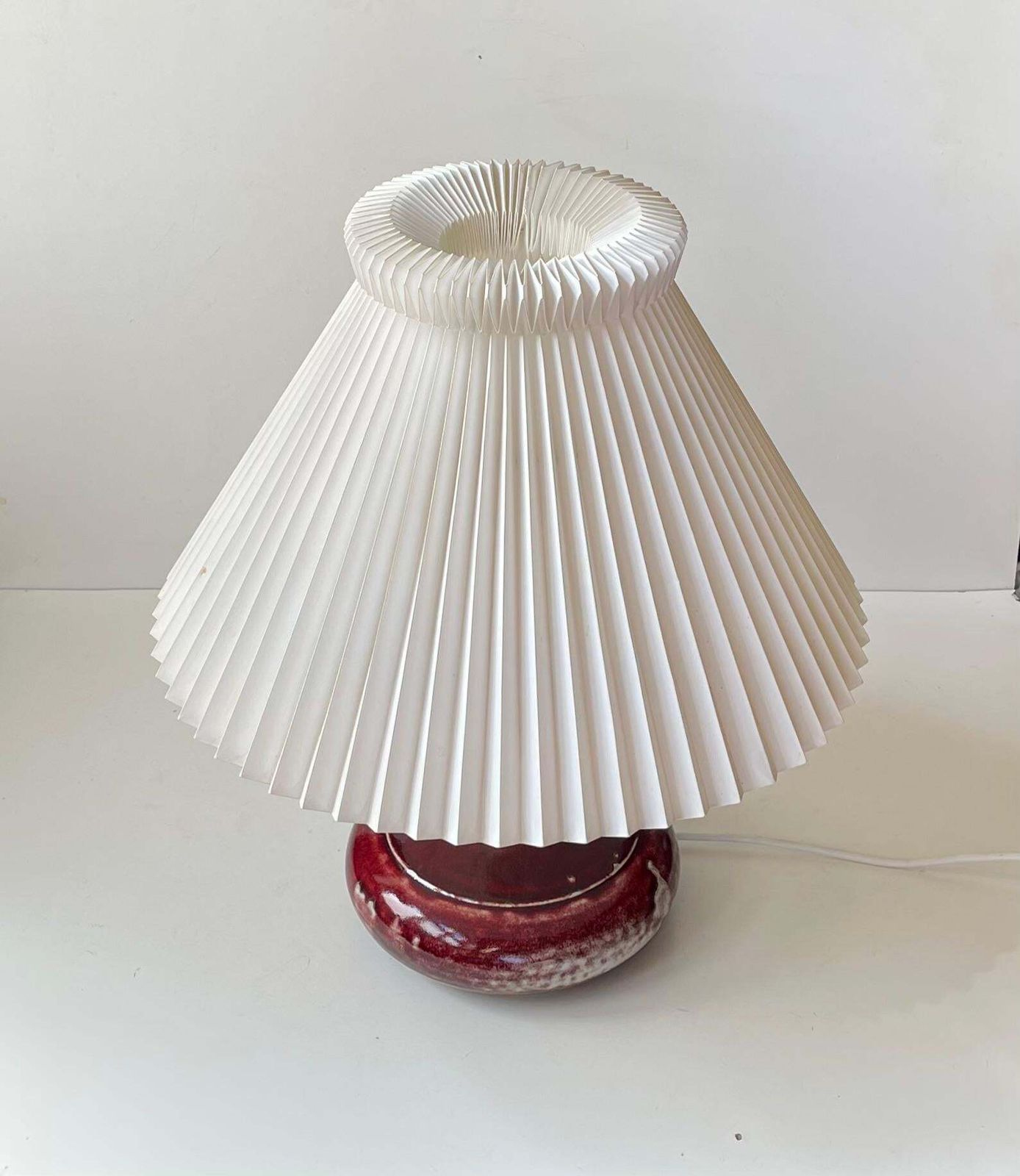 Lighting Mid Century Oxblood Glazed Stoneware Table Lamp By Desiree & Le Klint, 1960s photo