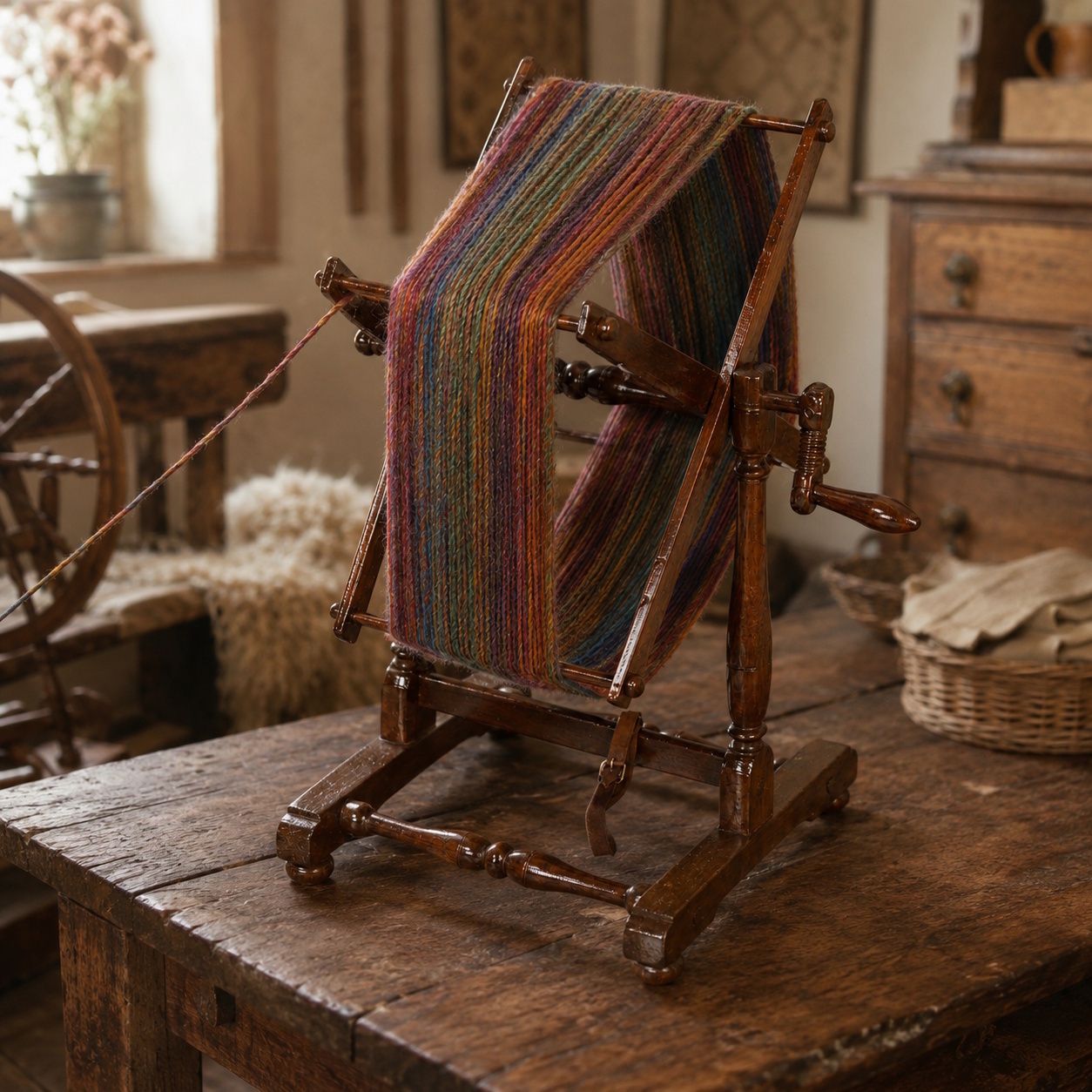 18th Century Italian Wooden Yarn Winder / Wool Skein Reel From Cortina, A&Myart Collections photo furniture