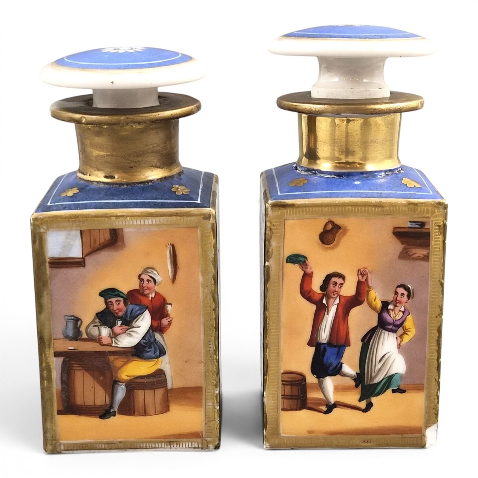 Jacob Petit Bleu De Roi Porcelain Scent Bottles, Louis Philippe Period