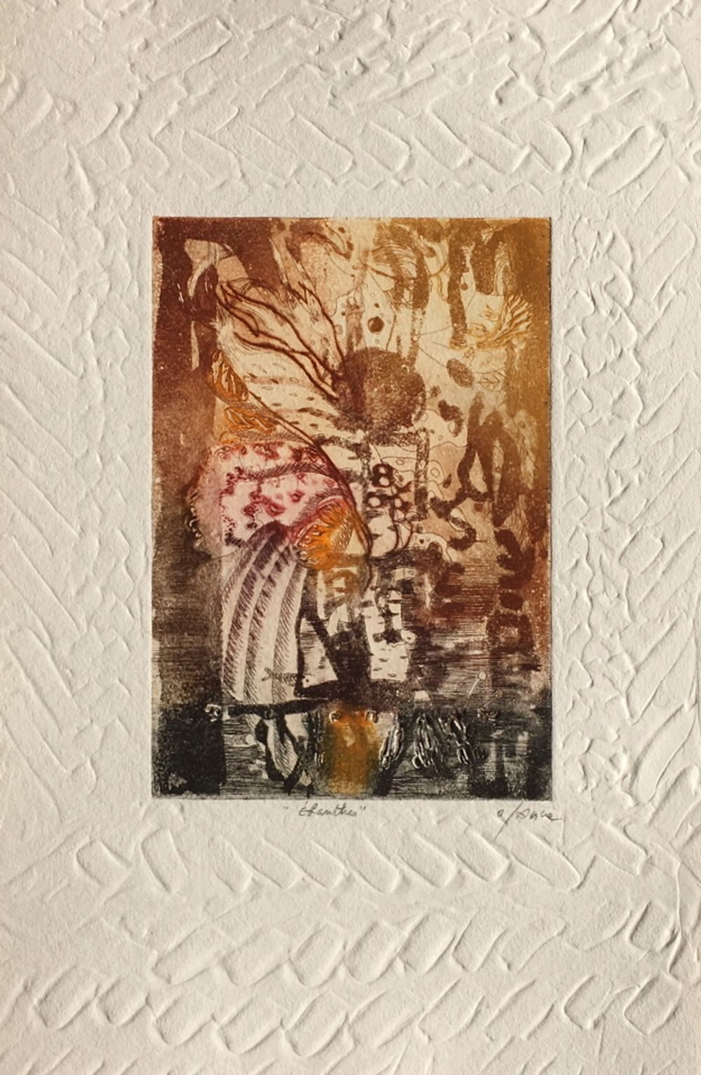 Osanne Signed Carborundum Etching Eranthes 1990