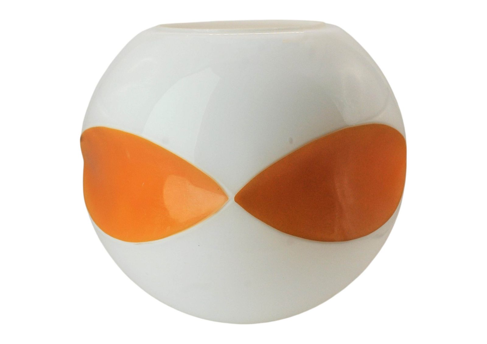 Mid Century Modern Space Age Orange And White Italian Opaline Glass Lampshade photo furniture