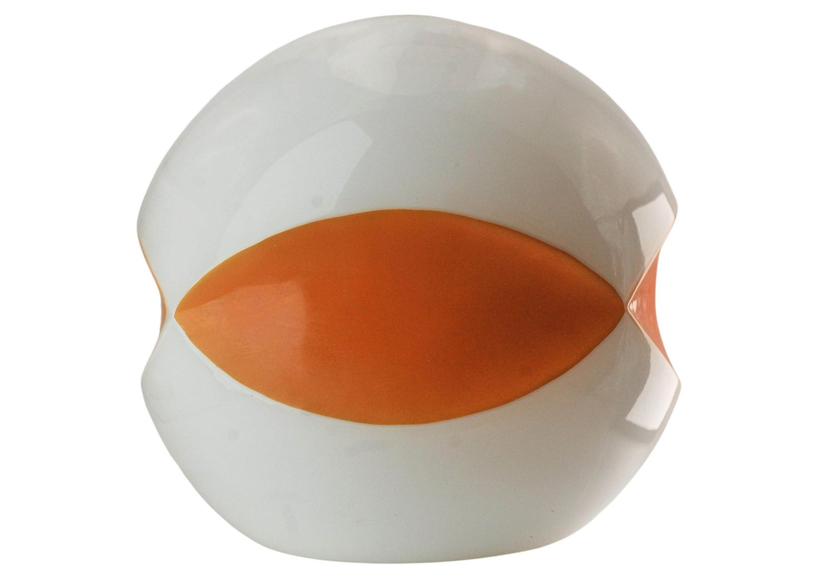 Mid Century Modern Space Age Orange And White Italian Opaline Glass Lampshade