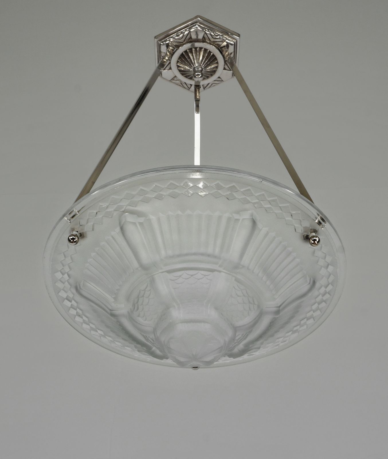 Franse art deco plafondlamp uit 1930 van Muller Frères - 2 beschikbaar photo 2700.0