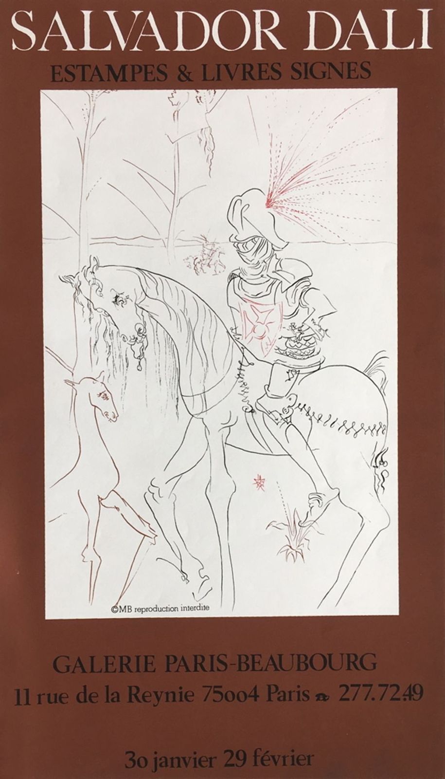 Affiche Expo 76 Salvador Dali   Galerie Paris Beaubourg