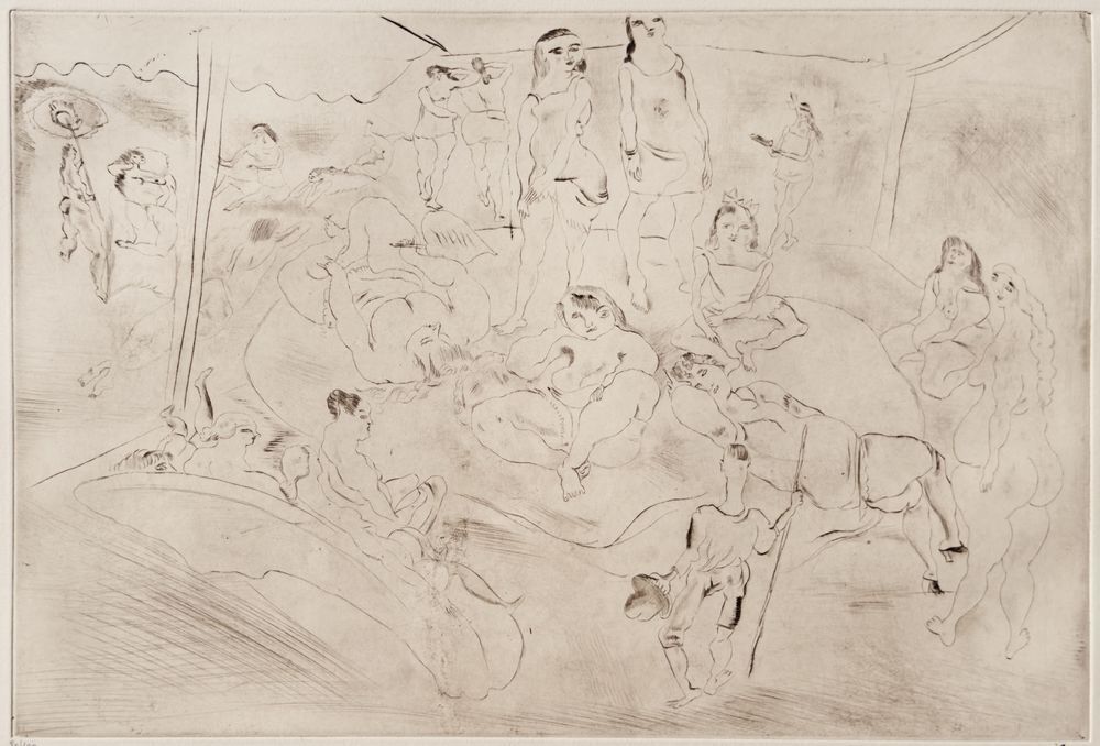 Jules Pascin Etching L'enfant Prodigue Chez Les Filles 1980 photo furniture